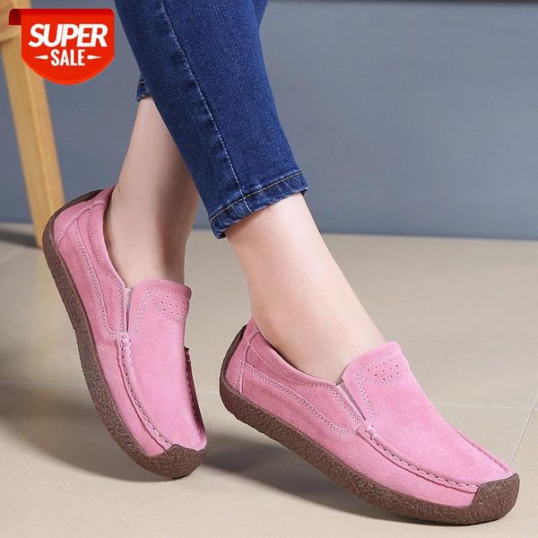 

2019 spring explosion models large size leather women's shoes flat casual shoes female bean snail women #p81e