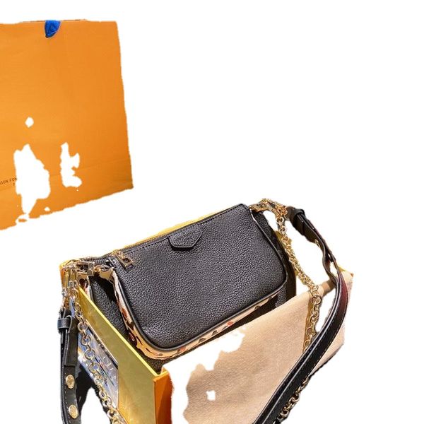 

m45839 cowhide emboss multi pochette leopard chain shoulder bags wild at heart trio clutch purse designer handbags women fashion crossbody m