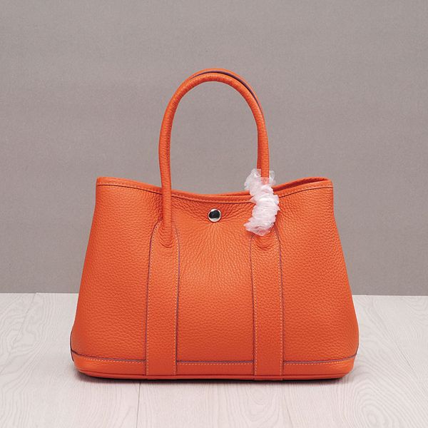 

design party shopping lychee pattern layer cowhide garden genuine leather vegetable basket hand large women's bag mdt0