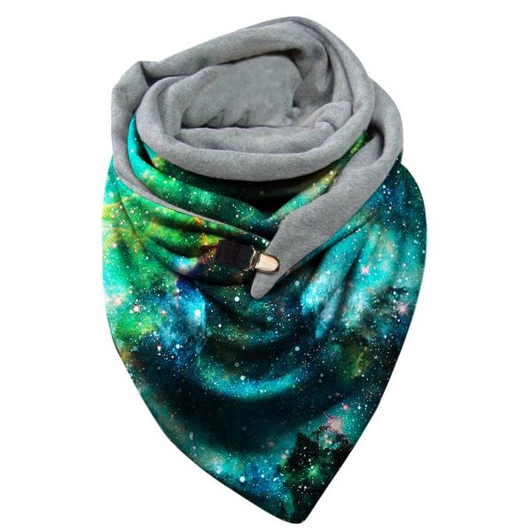 

scarves female lady retro multi-purpose shawl button scarf fashion women starry sky printing szalik femme wraps foulard bufanda l2, Blue;gray
