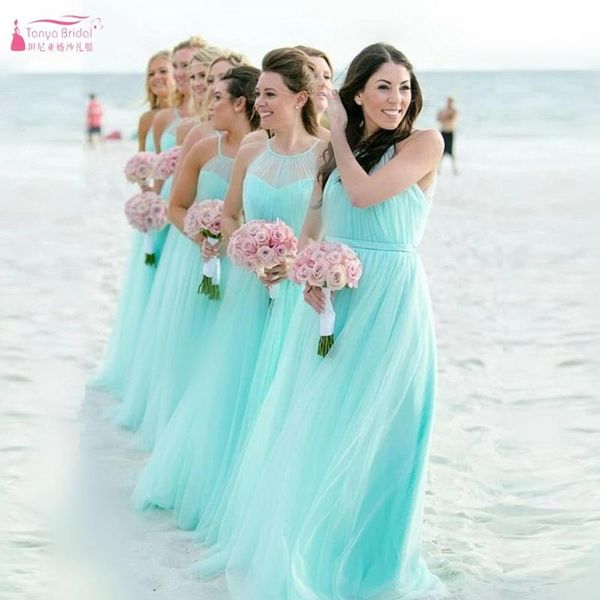 

bridesmaid dress halter long dresses tulle a line pleated wedding party vestido de fiesta boda 0526933, White;pink