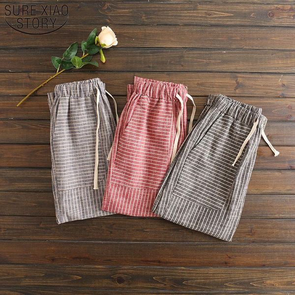 

women's pants & capris 2021 korean loose casual drawstring pockets cuffs striped high flat harem harajuku women 2468 50, Black;white