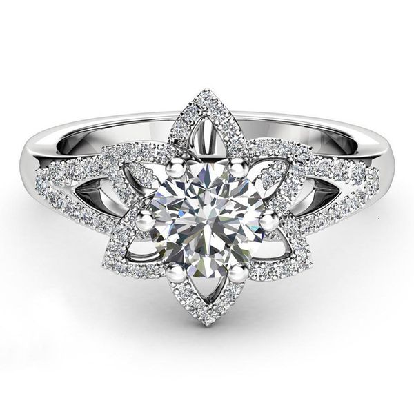 

micro set of zircon rings, creative ladi' flower jewelry gifts, Silver