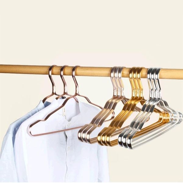 

hangers & racks 5/10 pcs metal clothes thicker seamless anti-slip clothing hanger home aluminum alloy anti-rust windproof drying rack