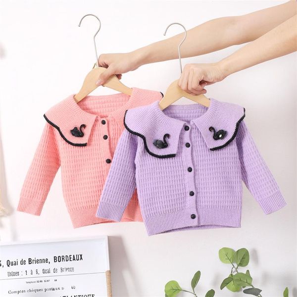 

pullover 2021 lovely girls sweater knitting cardigan knit autumn winter toddler cute knitwear, Blue