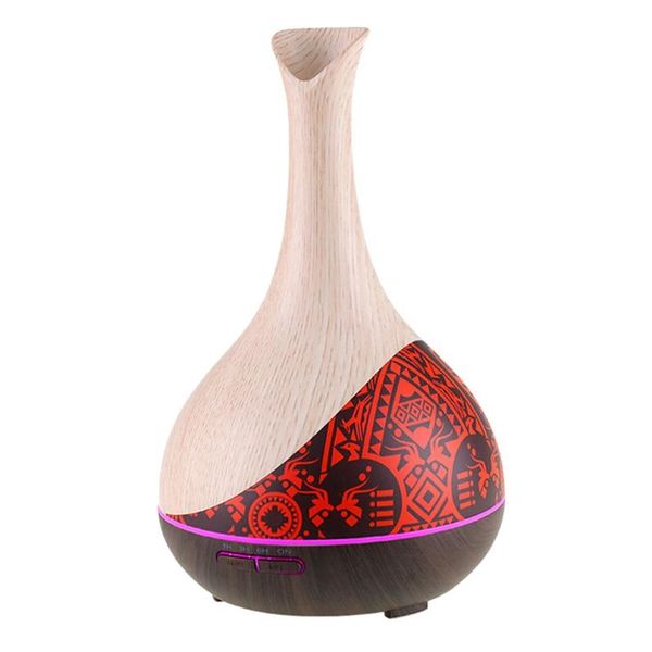 

humidifiers oil diffuser humidifier wood grain aroma 300ml 7 colors lights changing for large room bedroom home us plug