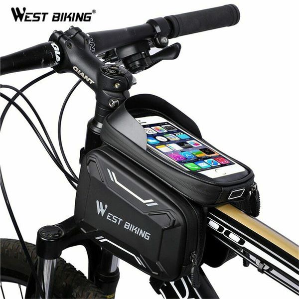 

west biking bicycle bag front frame high-quality mtb bike bag waterproof screen touch tube phone cycling accessories