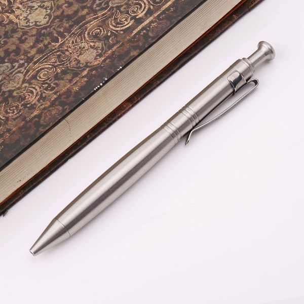 

luxury stainless steel brass business office ballpoint pen school supplies stationery 0.5mm nib pens, Blue;orange