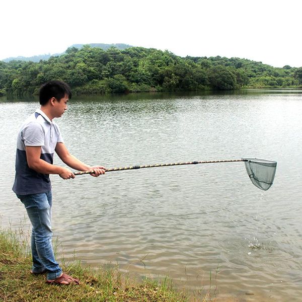 

selling fishing net retractable landing net aluminum alloy pole foldable brail