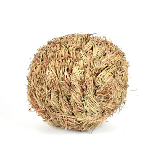 

home natural grass indoor chew toy tooth cleaning 10cm interactive guinea pig funny playing pet bell ball
