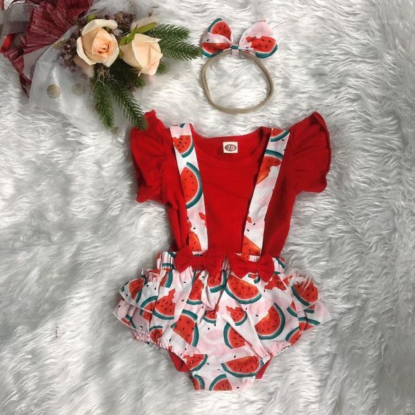

clothing sets focusnorm 3 colors summer lovely baby girls clothes 3pcs ruffles sleeve solid romper fruit overalls shorts headband1, White
