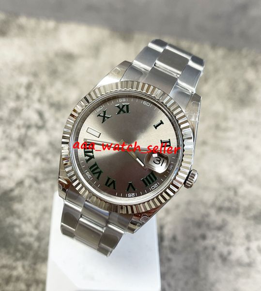 

bp factory master mens luxury watches 41mm dj 126334 116334 wimbledon dial fluted bezel oyster bracelet 2813 automatic movement sapphire spo, Slivery;brown