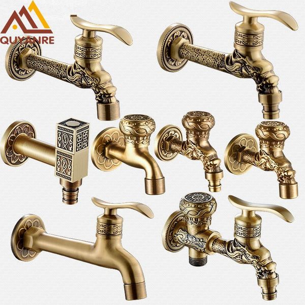 

washing machine faucet basin faucet garden faucets water taps antique brass mop pool faucets single handle cold water dragon