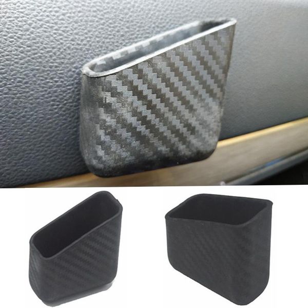 

car organizer 1pcs universal carbon fiber storage box cigarette card stick-on for small objects pocket holder