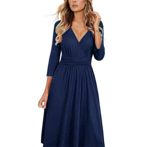 

casual dresses dress solid color all match loose hem leopard print lady for work, Black;gray