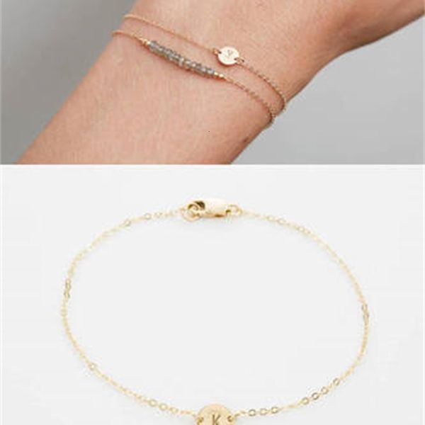 

popular jewelry round pendant 26 letters bracelet, Silver