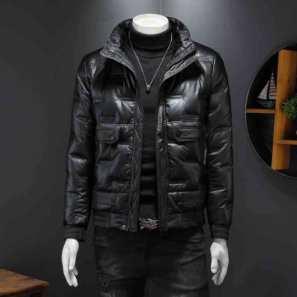 

men's down & parkas 80 down winter men's pu jacket short  smaller jrol, Black