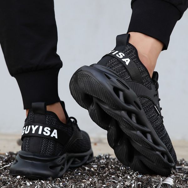 

men light work sneakers indestructible steel toe safety shoes men anti-piercing work boots men shoes construction safety boots, Black