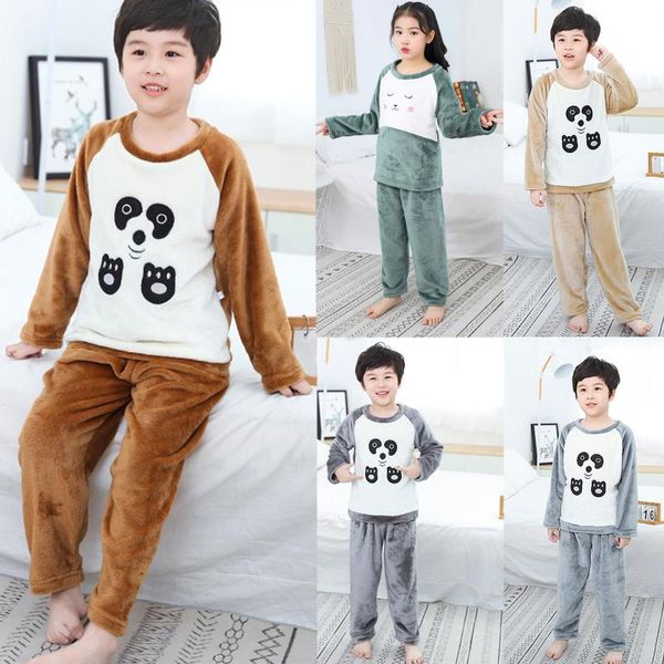 

clothing sets toddler kids baby boys girls cartoon pajamas winter warm coats pants outfits set for kleding meisje e1, White