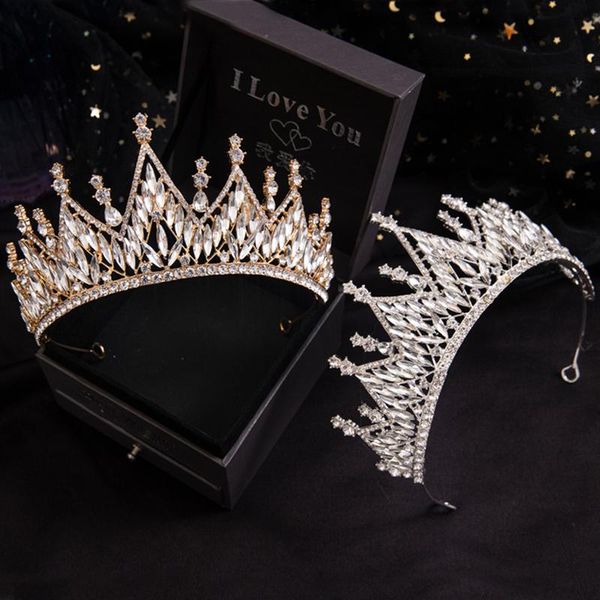 

hair clips & barrettes women's jeweled crowns beautiful headpiece wedding crown tiaras accessories for prom birthday costume party pt, Golden;silver