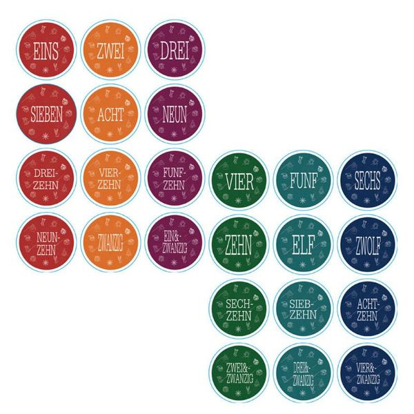 

gift wrap 10 sheets christmas packing stickers 24-day count down (assorted color)