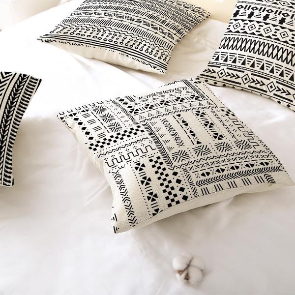 

cushion/decorative pillow bohemia nordic geometric sofa cushion cover pillowcase home living room decoration black white lines chair
