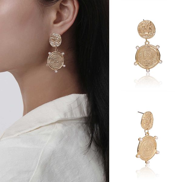 

ornament temperament long relief earrings for women, Silver