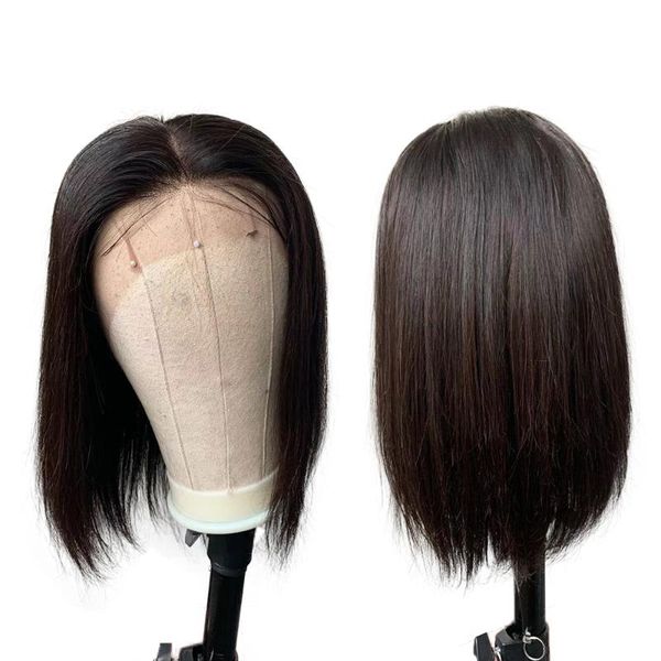 

lace wigs 13x6 bob straight human hair, Black;brown