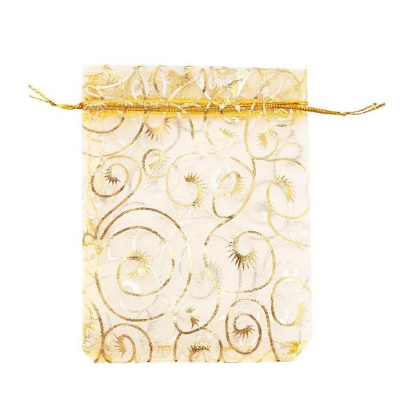 

100pcs champagne eyelash organza drawstring pouches jewelry party wedding favor gift bags 3.5"x4.3