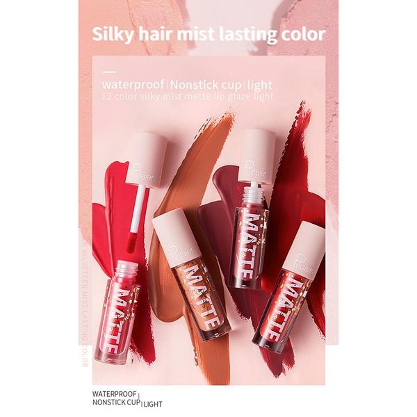 

lip gloss 12 colors professional waterproof lipsticks satin glitter glaze hydrating lipstick for lips makeup