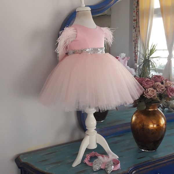 

pink girl dress with sequin belt kids clothing, White;blue
