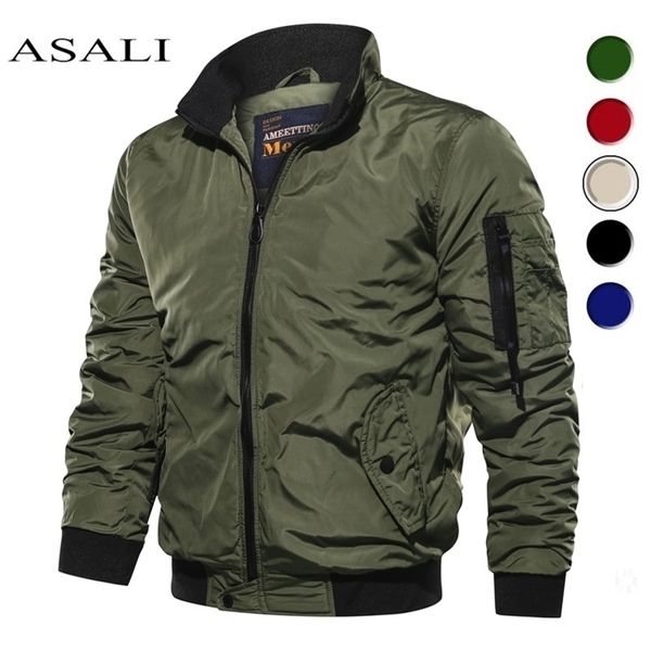 

casual waterproof spring military jacket men's jackets coats men outerwear brand zipper thin coat stand-collar 211126, Black;brown
