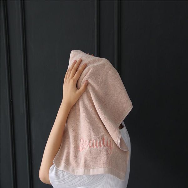 

towel pure color embroidery light coffee 100% cotton absorbent 1pcs comfortable grade men women family bathroom hand