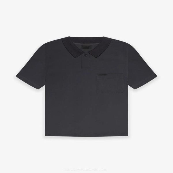 

quality fear couple high flocking 7th collection oversize fog god t street tee shirt short sleeve pocket of undnn, Black