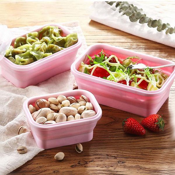 

dinnerware sets collapsible silicone bento lunch box bpa portable silico lunchbox storage bowl container foodbox