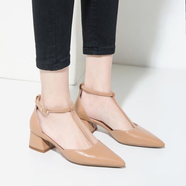 

shallow mouth comfort shoes for women sandals straps med 2021 summer large size suit female beige medium pointed closed fashion, Black