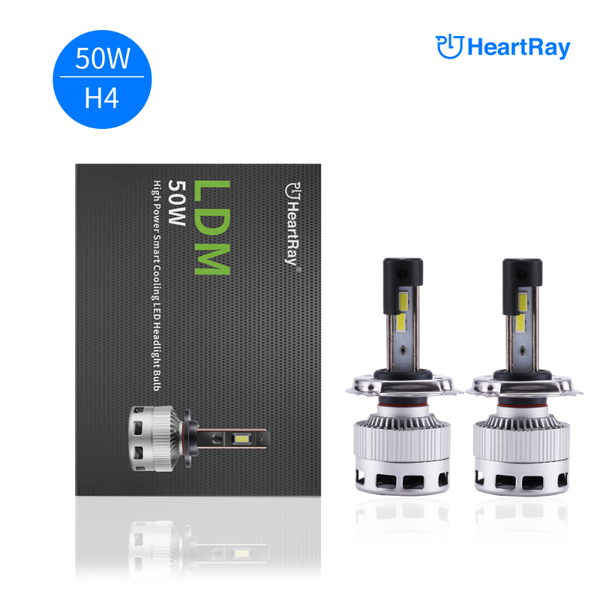 

car headlights heartray accessories 12v 50w h4 big power high bright automatic temperature control led headlight bulb 10000lm