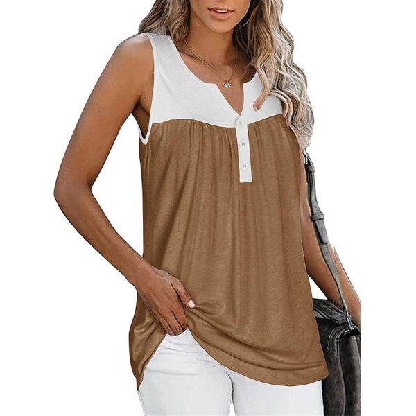 

women's tanks & camis bohemia patchwork women summer v-neck sleeveless tank clothes ruffle loose tunic blouse femme y2k ropa mujer, White