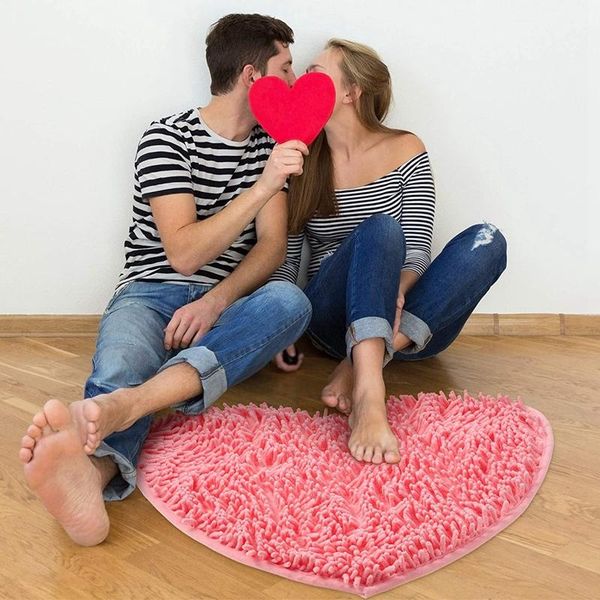 

carpets valentine's day heart shaped rug love floor mat shag shower non-slip for home living room sofa bathroom