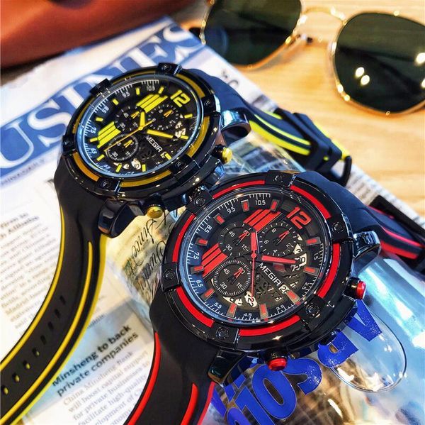 Orologi da polso MEGIR Orologi sportivi militari da uomo Orologio da polso al quarzo da uomo Orologio da polso da uomo in silicone casual Relogio Masculino