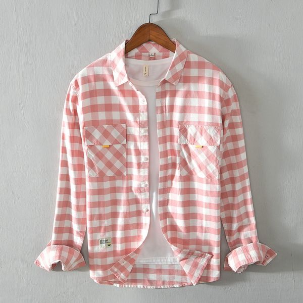 

2021 new autumn 100% cotton long sleeve fashion brand shirts for men plaid shirt mens casual camiseta overhemd 7278, White;black