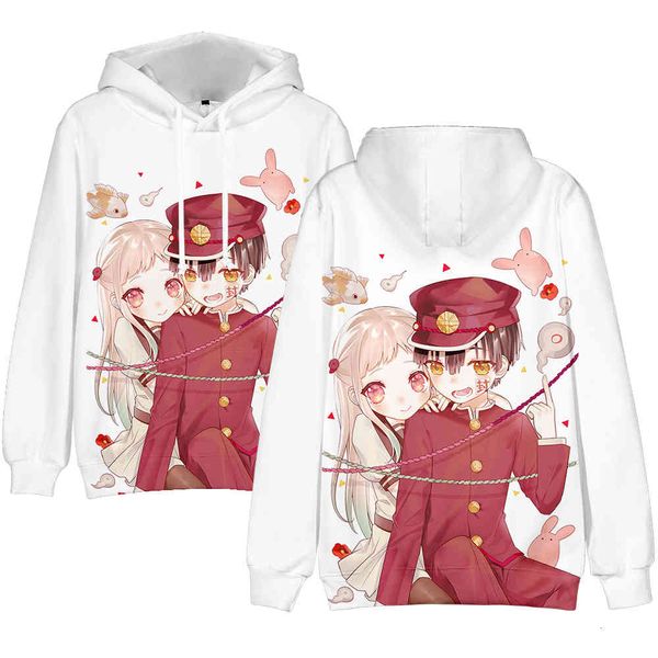 

women hoodie jibaku shounen hanako-kun s casual fashion sweatshirts japanese cartoon loose creativity kawaii man kids, Black