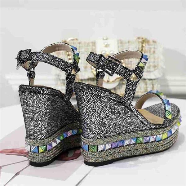 

ollymurs new fashion brand high heel sandals open toe chunky heels platform shoes women wedges shoes women zapatos de mujer, Black