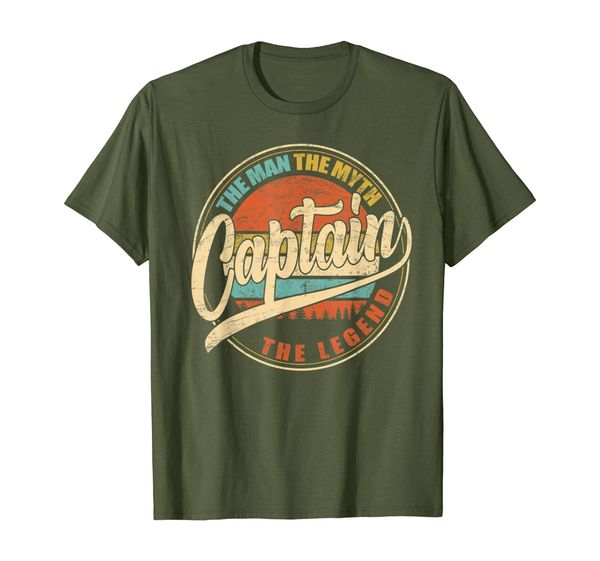 

mens captain - the man - the myth vintage - father gift t-shirt, White;black