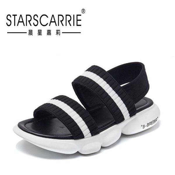 

sports sandals women's 2021 summer new ins fairy students versatile rome breathable leisure, Black