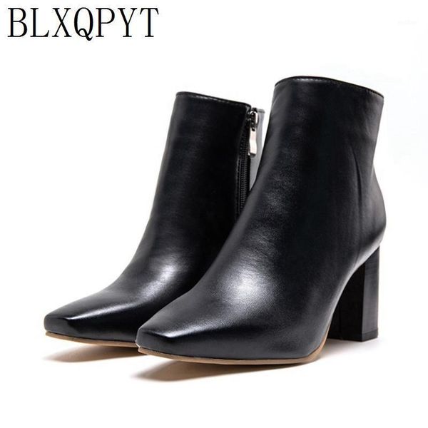 

big size 34-47 ankle boots for women fashion high heels 7cm autumn winter party wedding shoes pumps 9911, Black