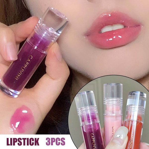 

lip gloss 3pcs/set mirror finish glaze long lasting moisturizing no fading non-stick lipstick fa