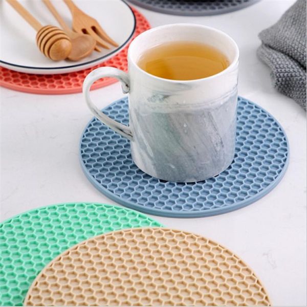 

mats & pads kitchen accessories 18cm silicone tableware mat heat resistant coasters coffe placemats insulation dining table gadget