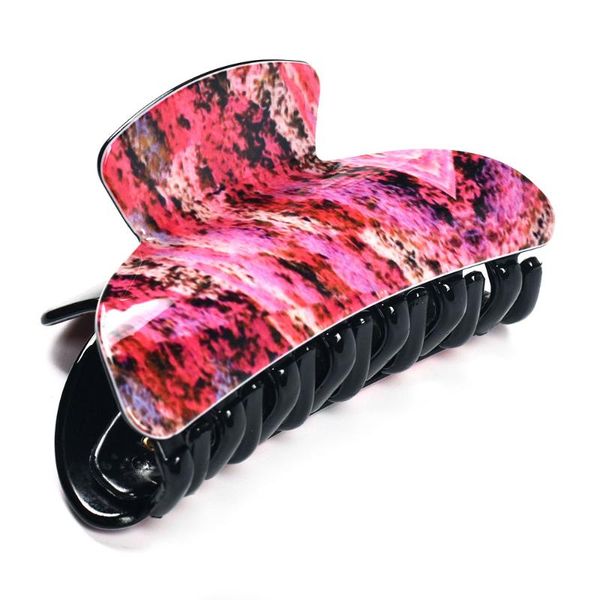 

hair accessories 2pcs/lot 7.5cm rock pattern print for women barrettes hairpins crab acrylic clip 6 colors 19110