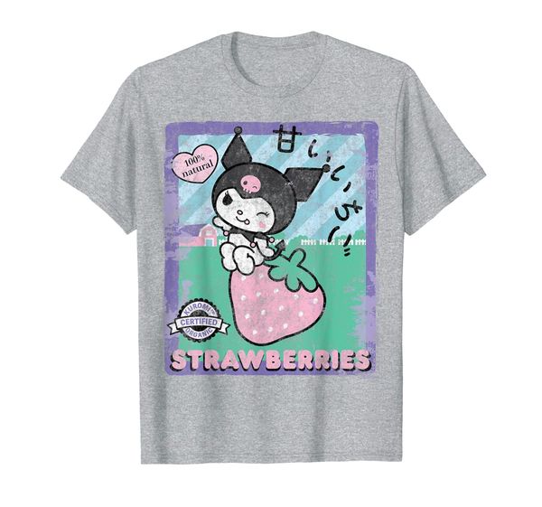 

kuromi strawberry picking strawberries farm t-shirt, White;black